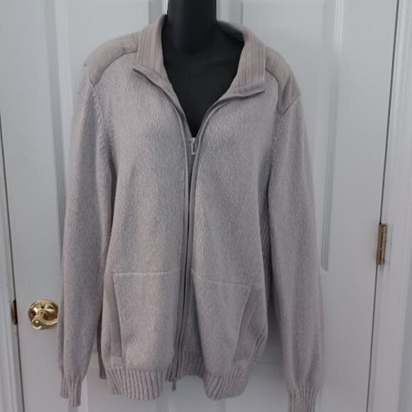 CALVIN KLEIN Zip-Up Cardigan - Size Large - Picture 1 of 7
